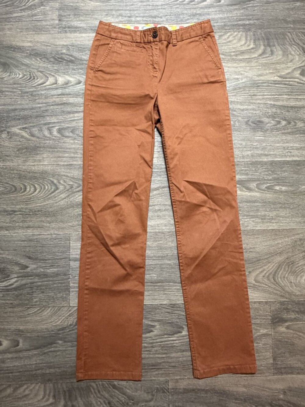 Boden Chinos Pants 2R Cotton Straight Leg Cotton Rust Orange Slim Fit Workwear